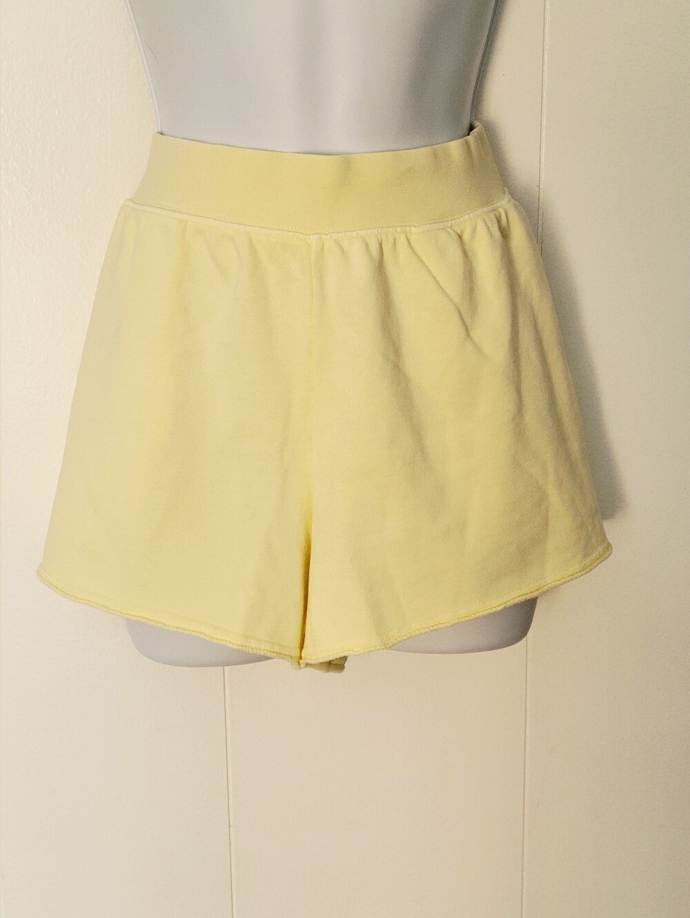 aerie Pale Yellow High-Rise Athleisure Shorts